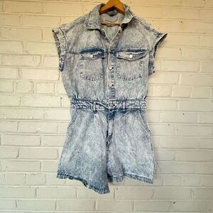 BLANK NYC Head Backstage Denim Light wash Romper